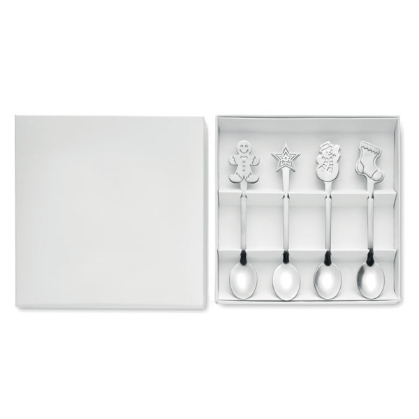 Set of 4 Christmas tea spoon Chip Set