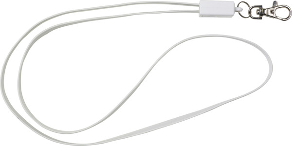 Lanyard TPE com cabo carregador Marguerite - branco