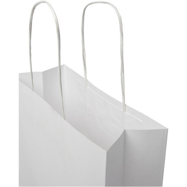 Kraftpapiertasche 120 g/m² mit gedrehten Griffen – mittel - weiss