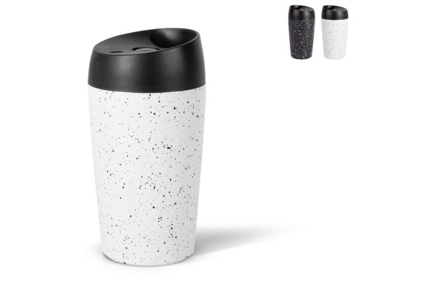 Sagaform Loke Travel Mug Splash 240ml - White / Black