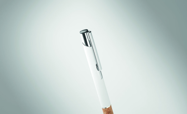 Druckkugelschreiber Aluminium Veria - Weiß