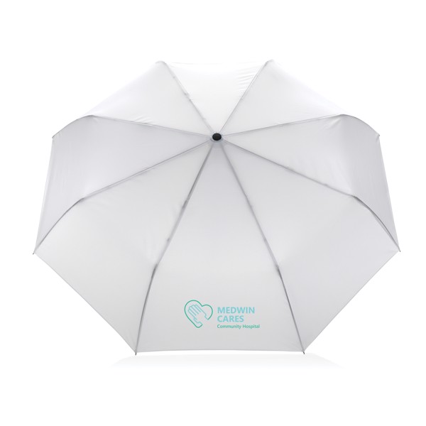 Impact Aware™ RPET dežnik, z avto. odpiranje/zapiranje, 106 cm -Bela