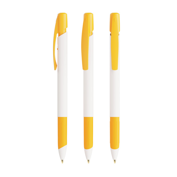 BIC® Media Clic Grip Ballpen - White/yellow / Black Ink