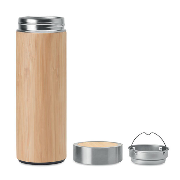 Double wall bamboo flask 400ml Batumi - Wood