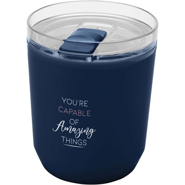 Gobelet Hudson double paroi en plastique recyclé de 180 ml - Marine