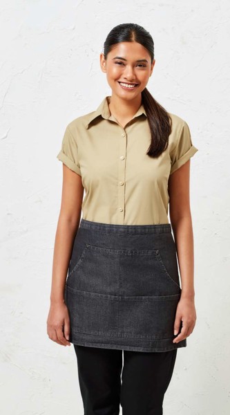 Jeans Stitch Denim Waist Apron - Black Denim