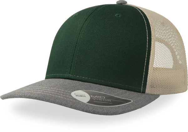 6 Panel Trucker Cap "Sonic" Atlantis | Sonic - Bottle Green / Grey / Beige / onesize