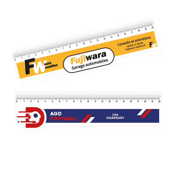 REGLE SUR-MESURE EN PMMA EP. 2mm DIM.20,5x4,5 cm (100 cm2 MAXI) - Blanc