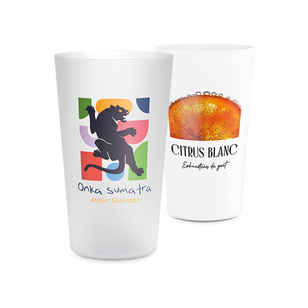 30 cl REUSABLE PLASTIC CUP - Blanc opaque / 