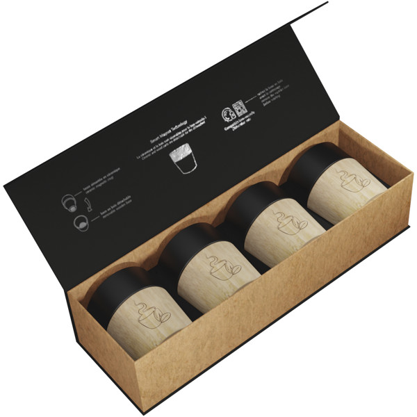 Conjunto de 4 canecas de café de cerâmica magnéticas "D06" "SCX.design"