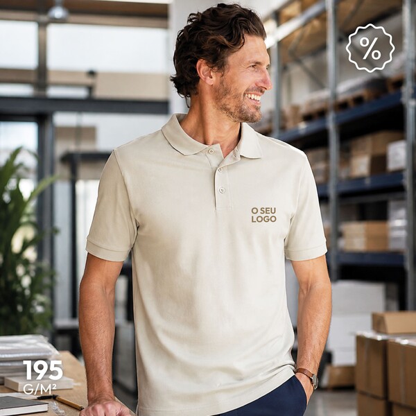 Polo de Algodão 195 g/m² - Branco 