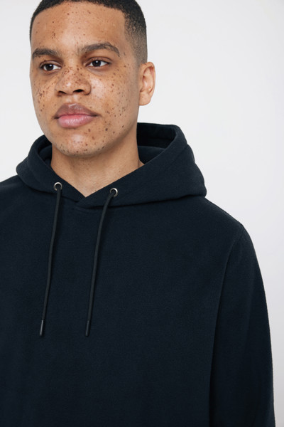 Iqoniq Trivor recycled polyester microfleece hoodie - Black / 5XL