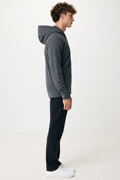 Mikina na zips s kapucňou Iqoniq Abisko z recykl. bavlny - Heather Anthracite / XS