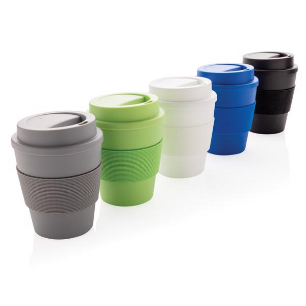 Reusable Coffee cup with screw lid 350ml - White