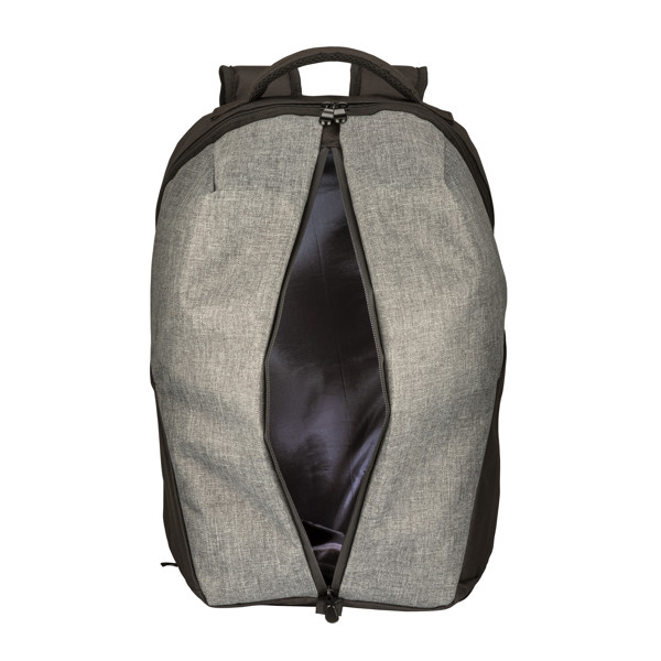 Zaino Sport In Poliestere 600D Melange, Ampio Scomparto Principale Con Porta Pc (15"). - Grigio