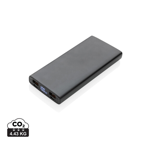 Hliníková 18W PD powerbanka 10 000 mAh - Černá