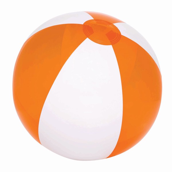 Strandball Ocean - Transparent Orange / Weiß