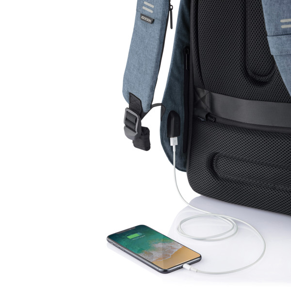 Xd Design Bobby Hero backpack, USB, 15.6 inch laptop - Light Blue / Black