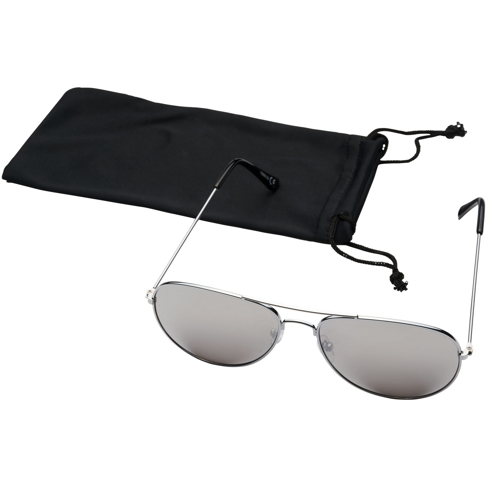 Sluneční brýle s barevnými zrcadlovými sklíčky Aviator - Stříbrný