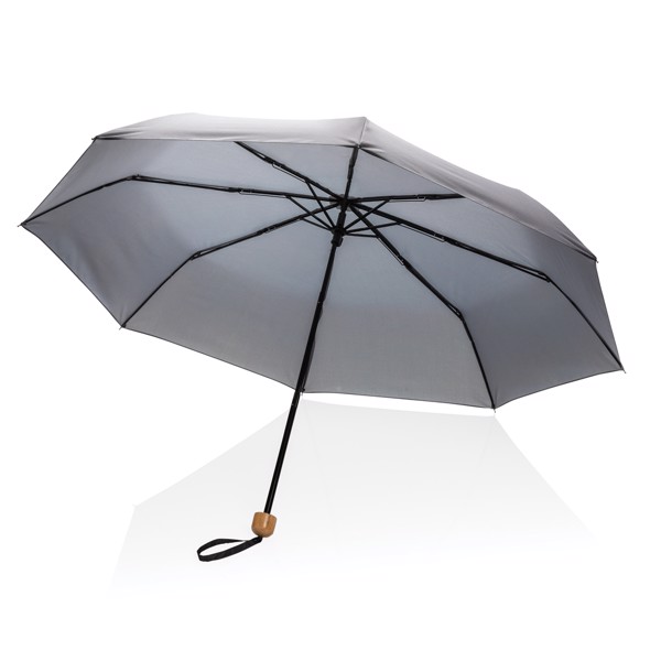 Mini ombrello bambù 20.5" rPET pongee 190T Impact AWARE™ - Carbon Fossile