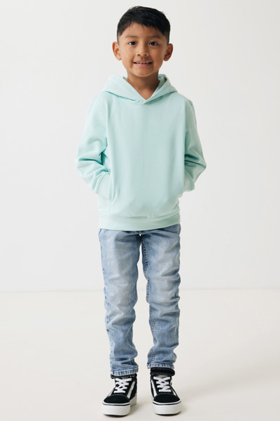 Iqoniq Yengo kids recycled cotton hoodie with sidepockets - Crushed Mint / 78