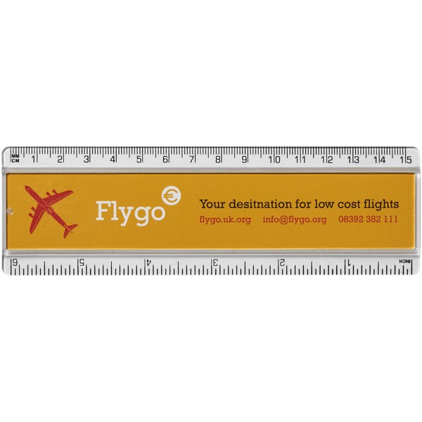 Righello Ellison da 15 cm in plastica con inserto di carta - Trasparente