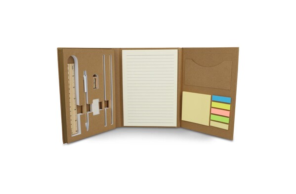 Set de papeterie en papier recyclé à trois volets