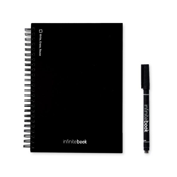 STARTER KIT INFINITEBOOK A5. Sada obsahuje "Infinitebook", čistící sadu, fix a držák na popisovače