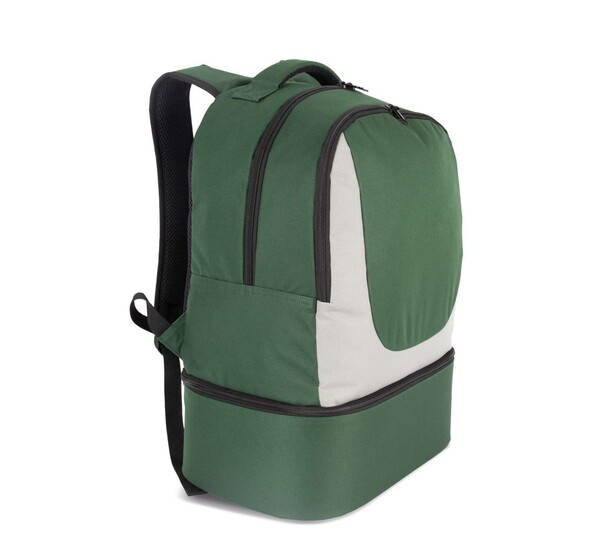 Sports Bag With Semirigid Bottom - Forest Green / Light Grey
