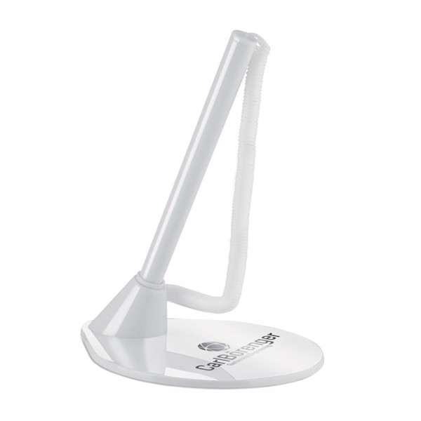 Standup pen, holder, elastic cord, blue ink
