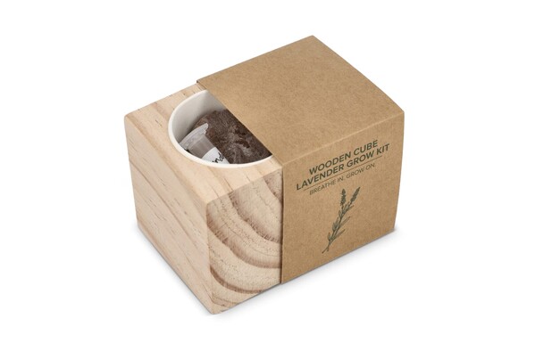 FSC-Holzpflanzgefäß-Set – Lavendel