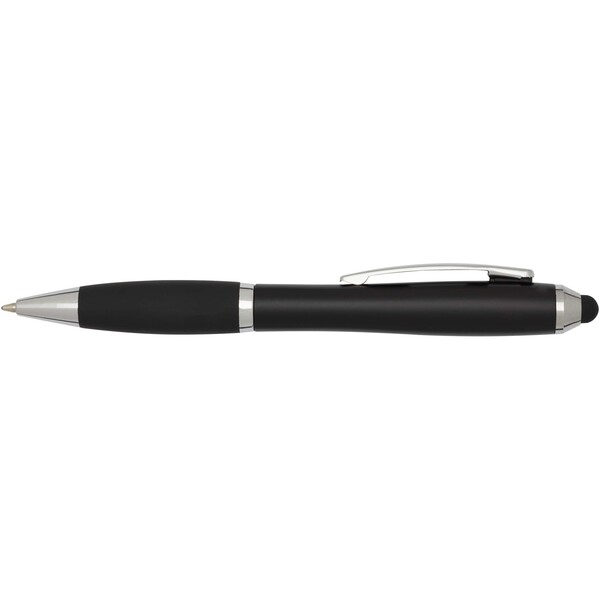 Nash RCS recycled plastic stylus ballpoint pen with coloured barrel and black grip (blue ink) - Black