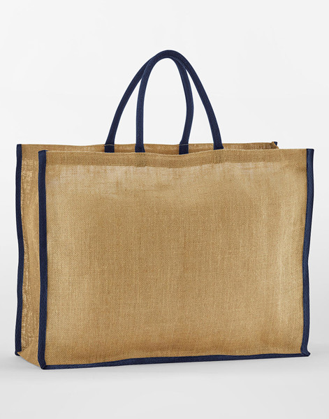 Natural Starched Jute Market Shopper - Natural / Olive Green / ONE SIZE