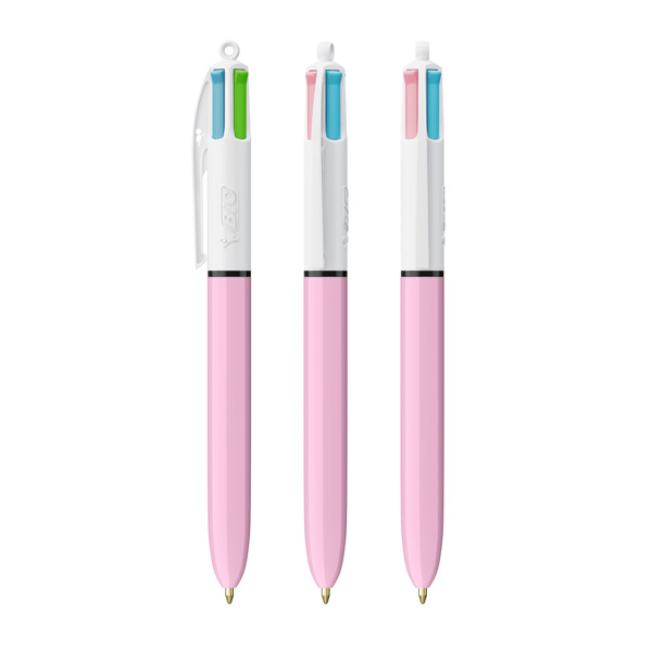 BIC® 4 Couleurs® Fashion ballpen - Blanc/Violet Pastel