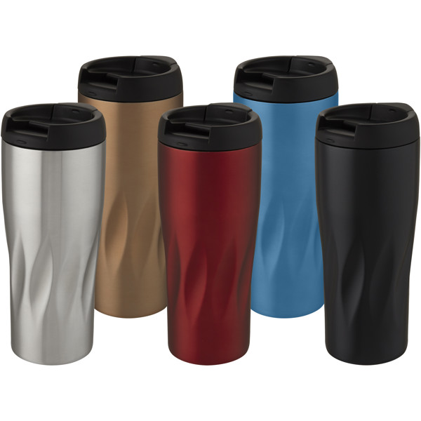 Copo térmico isolado a vácuo de 450 ml em cobre "Waves" - Prateado