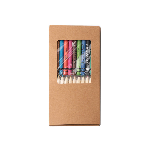 Personalised children's colouring set with notepad, crayons and wooden pencils