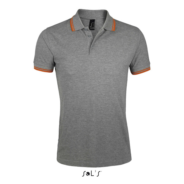 PASADENA pólo homem 200g Pasadena Men - Melange Cinzento / Laranja3XL