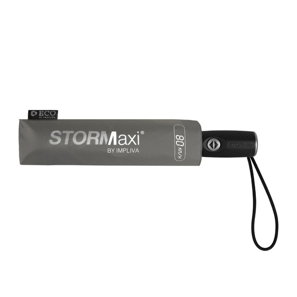 STORMaxi - Parapluie pliant tempte arodynamique - Ouverture et fermeture automatique - Impermable au vent -  90 cm - Gris