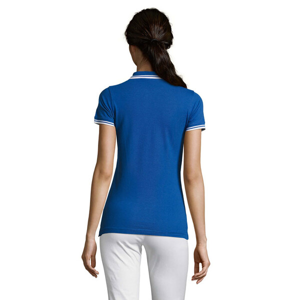 PASADENA pólo mulher 200g Pasadena Women - Azul Real / BrancoS