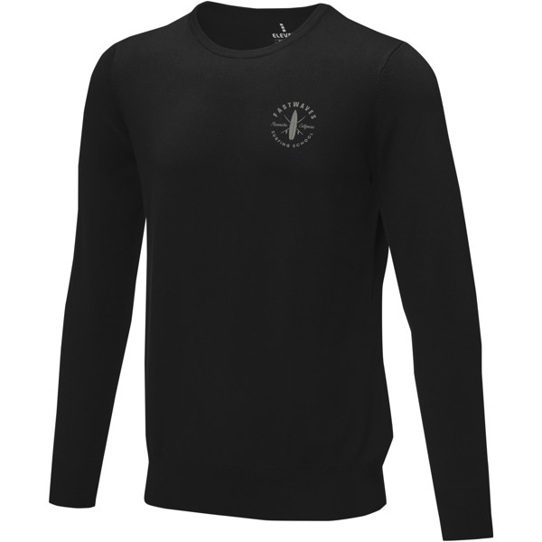 Merrit men's crewneck pullover - Solid black / S