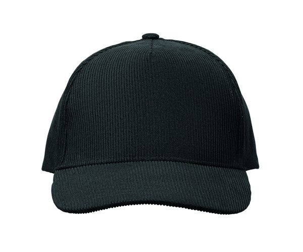 Corduroy 5 panel baseball cap Wale - Black
