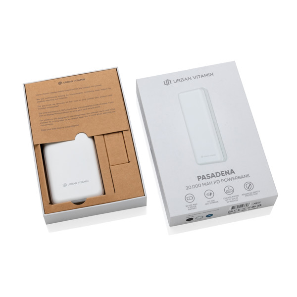 Urban Vitamin Pasadena 20.000 mAh 18W PD powerbank - White