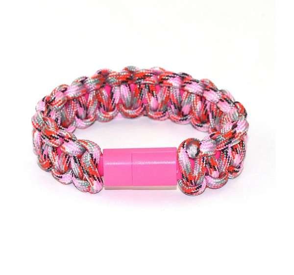 USB rechargeable paracord bracelet UC064 - BLACK