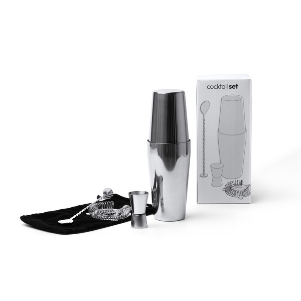 Personalized stainless steel 304 cocktail set with 580 ml shaker and carry bag
