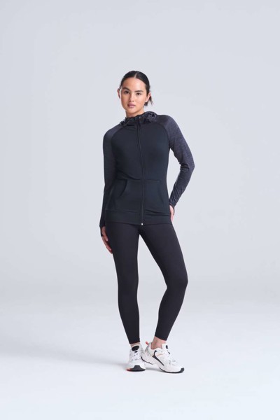 Women's Cool Contrast Zoodie - Black / Black Slate Melange / XS