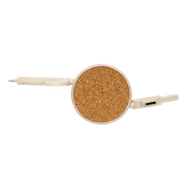 XD - Cork and Wheat 6-in-1 retractable cable