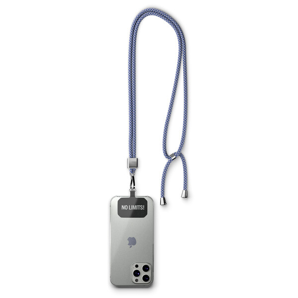 Crossbody, trendy 2-tone cord phone holder made of polyester - Cool Grey 6 C / Black accessories