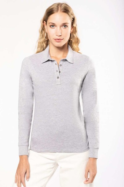 Ladies' Long Sleeve Jersey Polo Shirt - Black / M