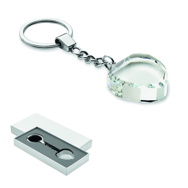 Porte-clés cœur en verre Heartward
