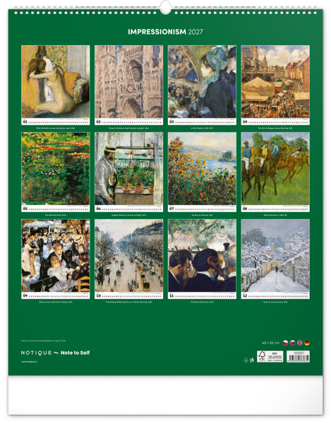 Notique Nástěnný Kalendář Impresionismus 2027, 48 x 56 cm